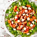 Rucola mit Melone und Feta in Balsamico