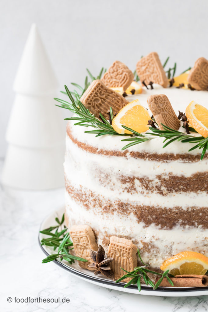 Spekulatius Weihnachtstorte mit Orangencreme