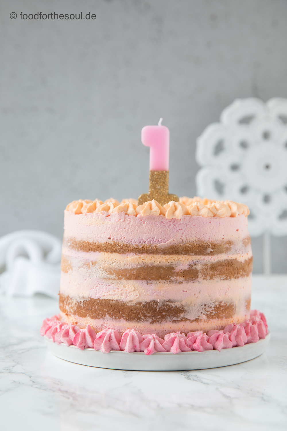 Cake Smash Torte mit Kerze 1. Geburtstag