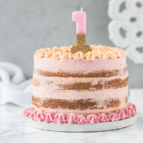 Cake Smash Torte 1. Geburtstag mit Kerze Sahnetorte Naked Cake