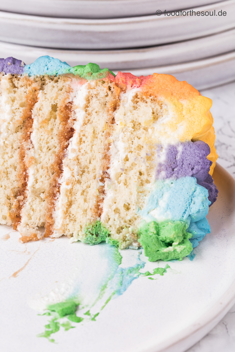 Cake Smash Torte in Regenbogenfarben #cake #smash #torte #regenbogentorte #regenbogen #rezept #geburtstag #kindergeburtstag #cakesmash #fotoshooting #fotografie #baby #kinder #geburtstagstorte