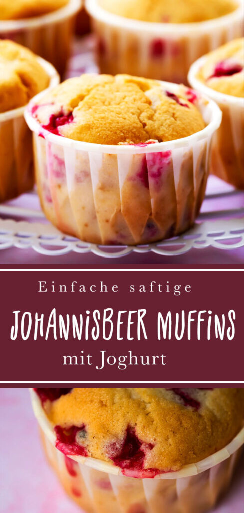 Einfache saftige Johannisbeer-Joghurt-Muffins