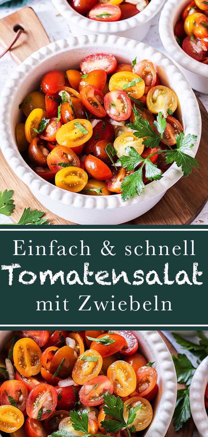 Klassischer Tomatensalat mit Zwiebeln - schnell und einfach