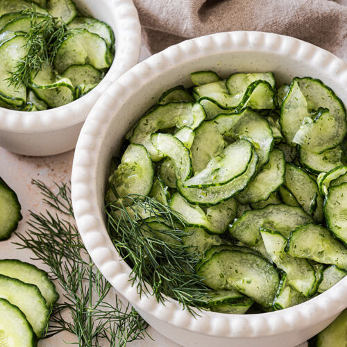 Gurkensalat Rezept mit Essig und Öl