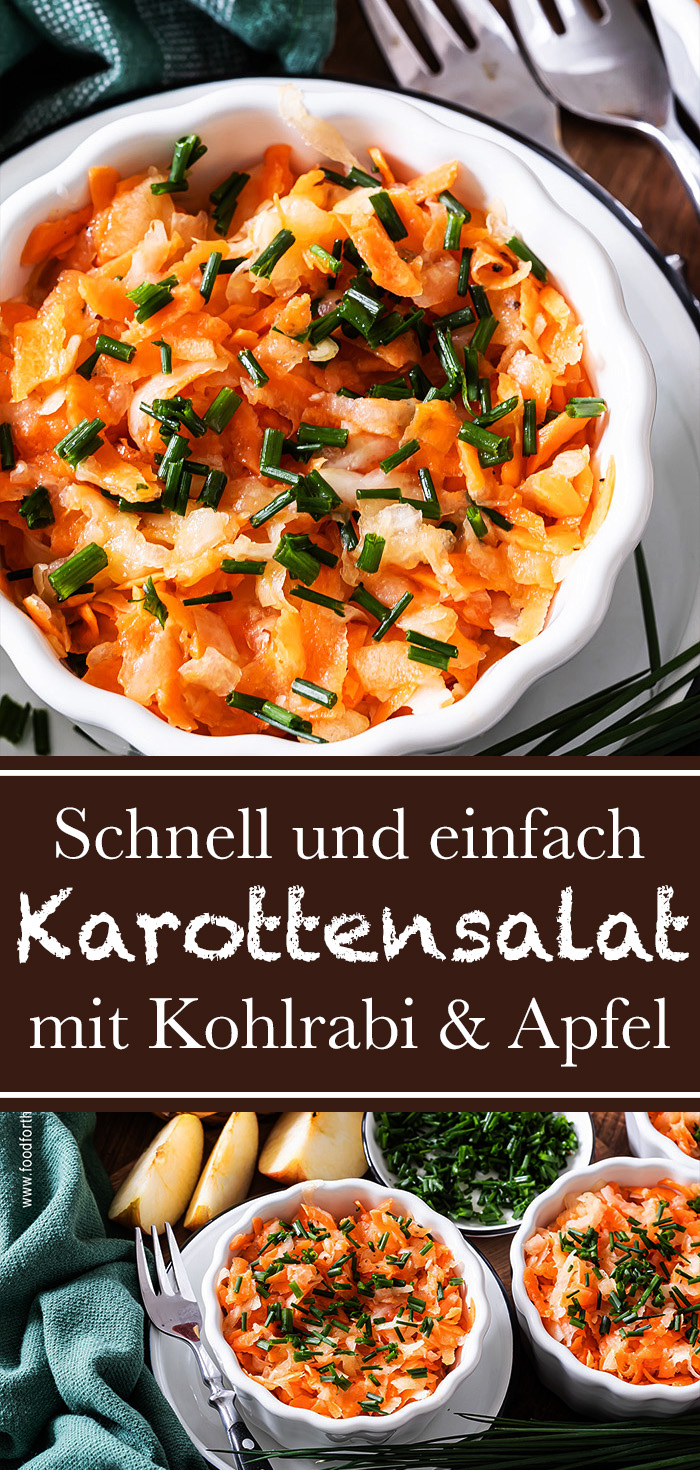 Karottensalat mit Kohlrabi und Apfel