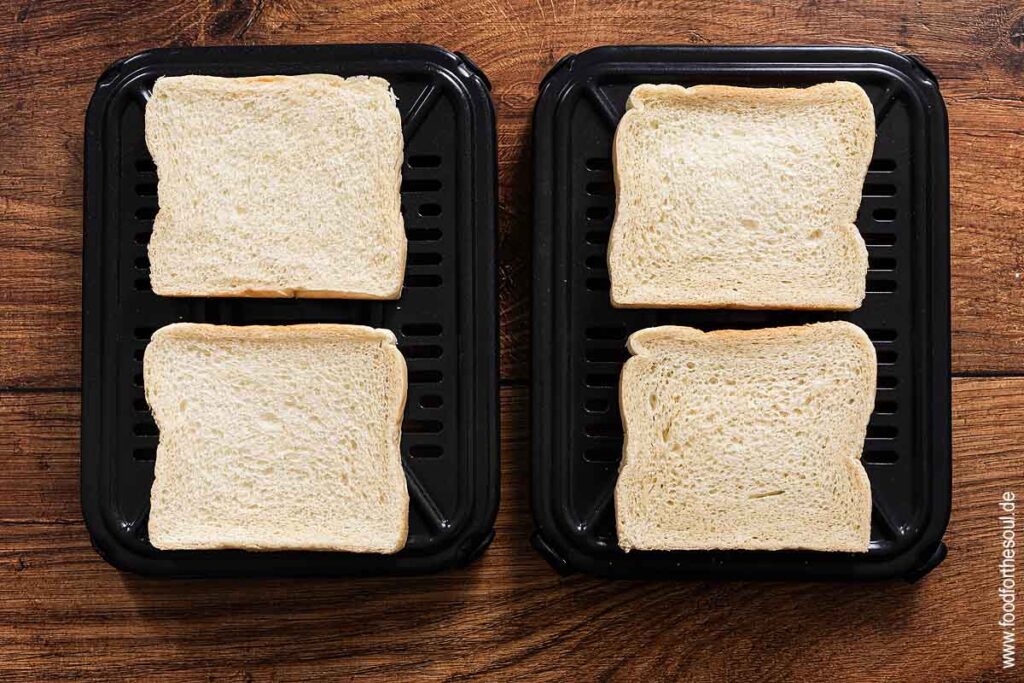 Zutaten zum Toasten in der Heißluftfritteuse