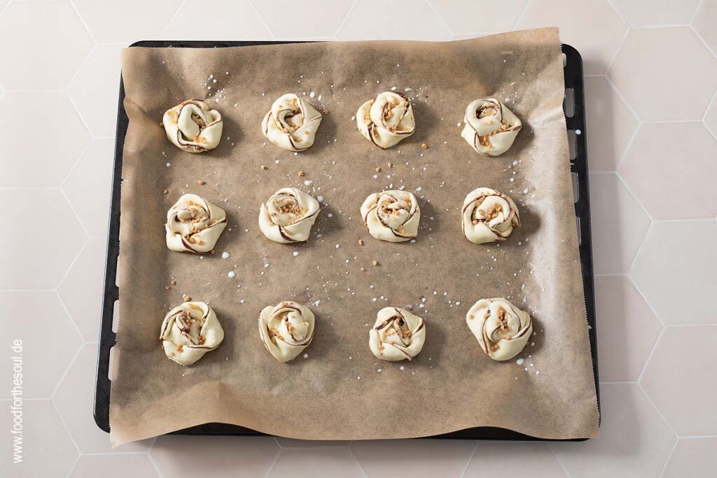 Blätterteig Nutella Schnecken backen - Schritt 10