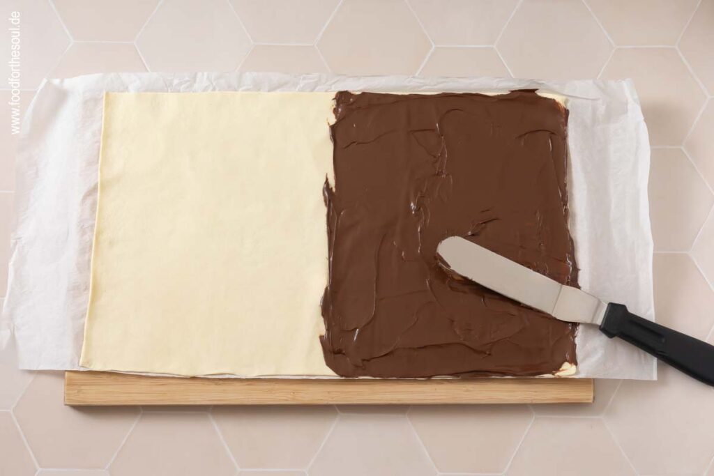Blätterteig Nutella Schnecken backen - Schritt 3