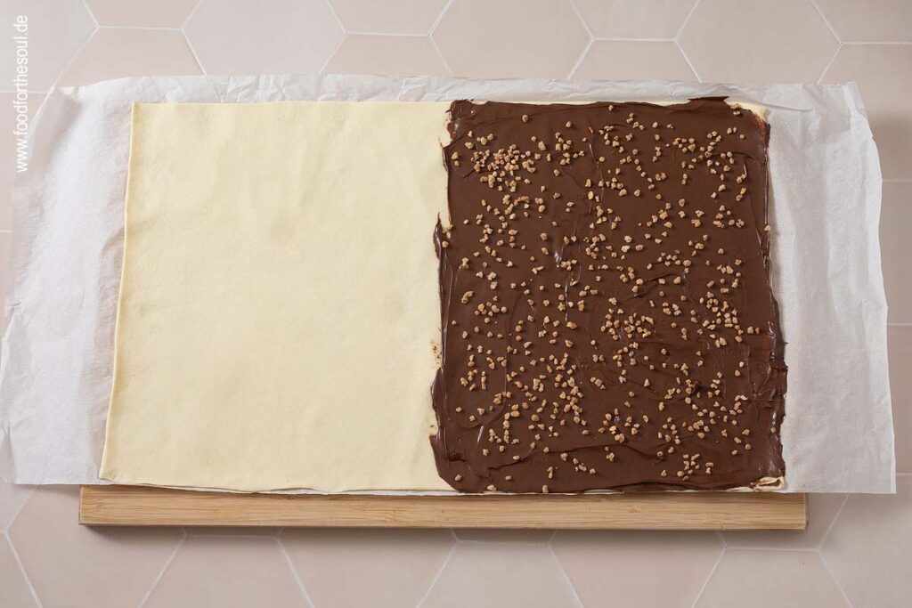 Blätterteig Nutella Schnecken backen - Schritt 4