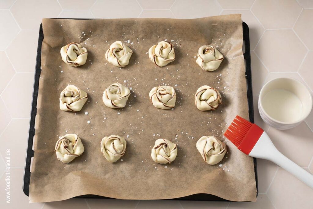 Blätterteig Nutella Schnecken backen - Schritt 9