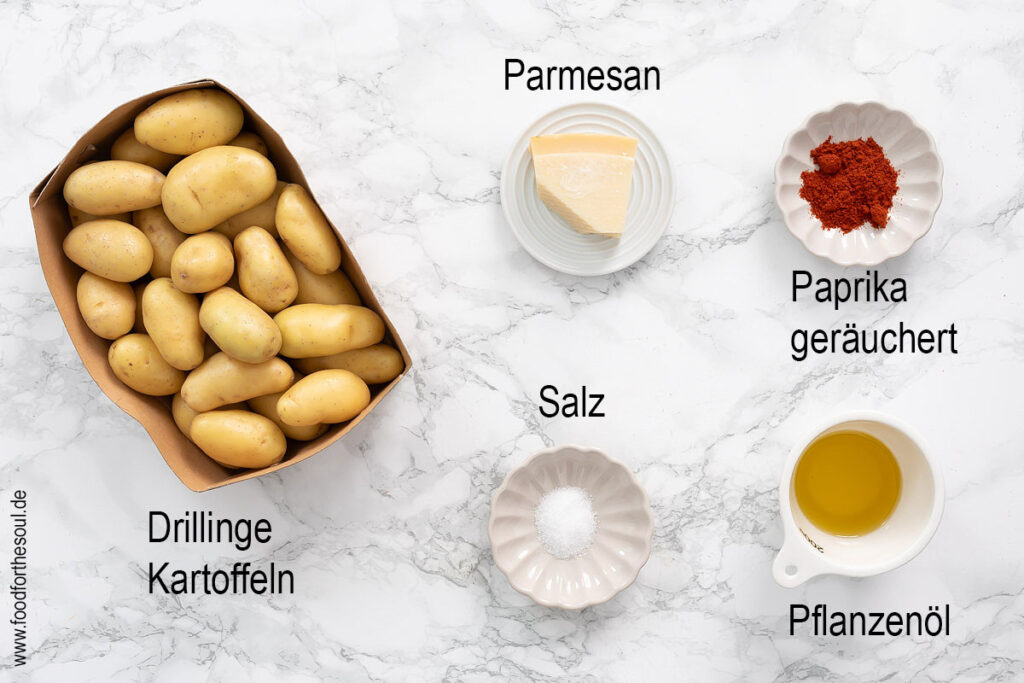 Zutaten für Airfryer Kartoffeln Rezept mit Parmesan