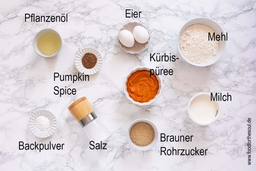 Zutaten für das Kürbiswaffeln Rezept