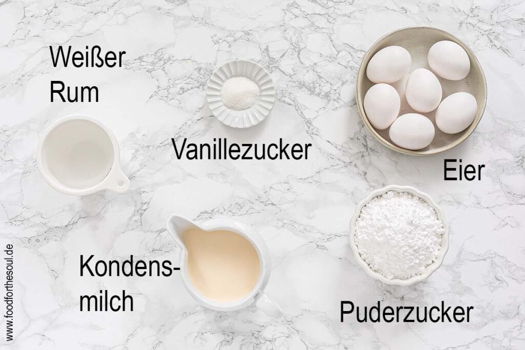 Zutaten für Eierlikör