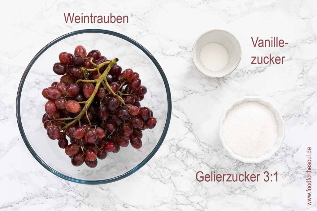 Zutaten für Weintrauben-Marmelade
