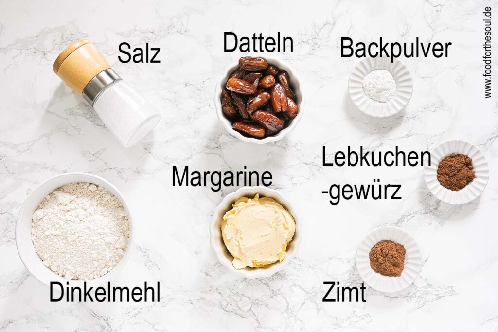 Zutaten für das Dinkelplätzchen Rezept
