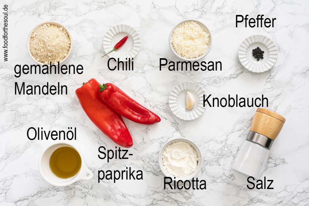 Zutaten für Pesto Calabrese