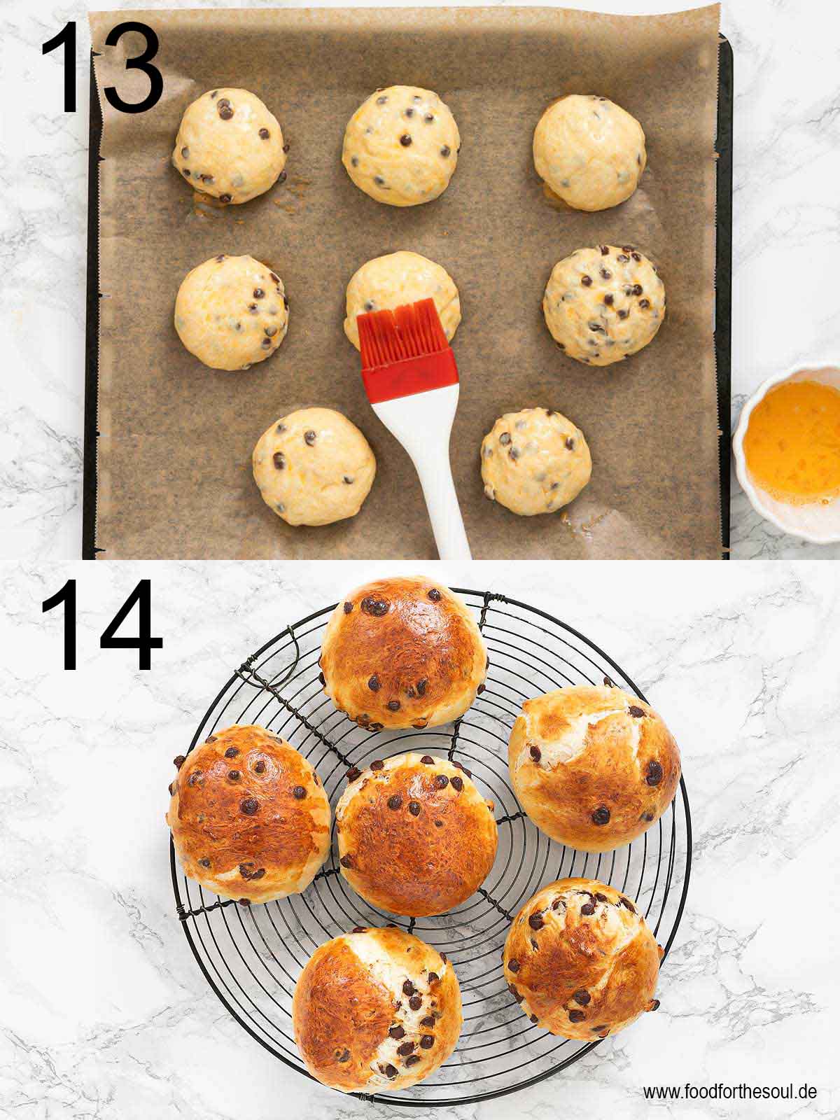 Schokobrötchen Rezept - Schritt 13 und 14