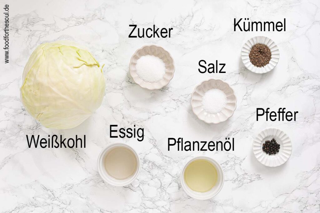 Zutaten für Weißkohlsalat