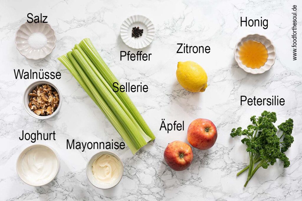 Zutaten für Staudensellerie Salat