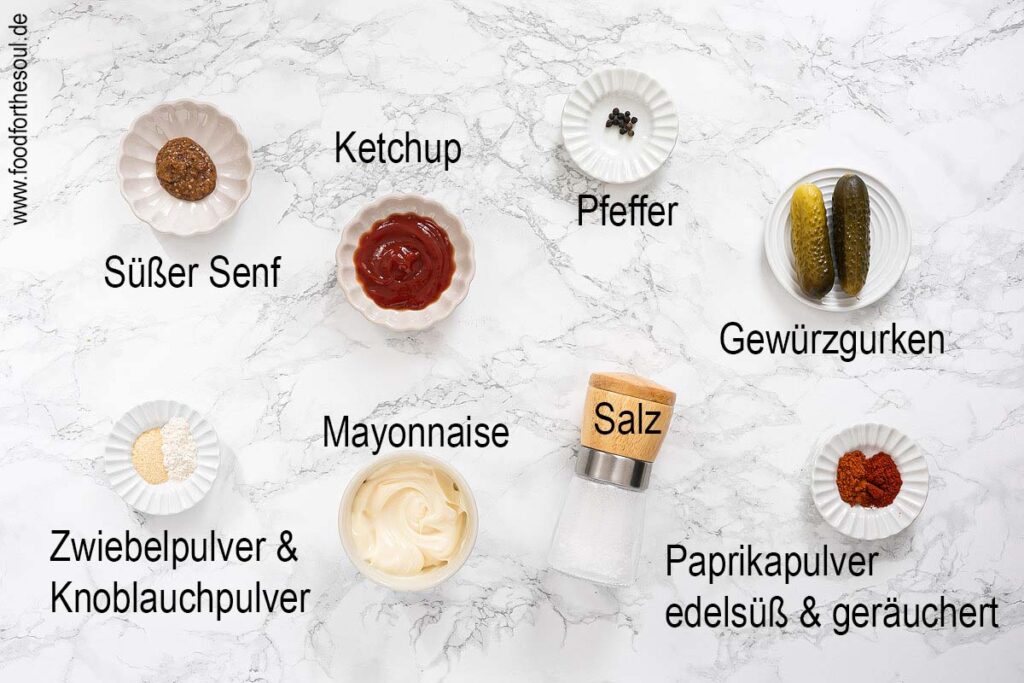 Zutaten für Burger Sauce