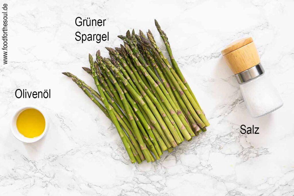 Zutaten für grünen Spargel aus dem Airfryer