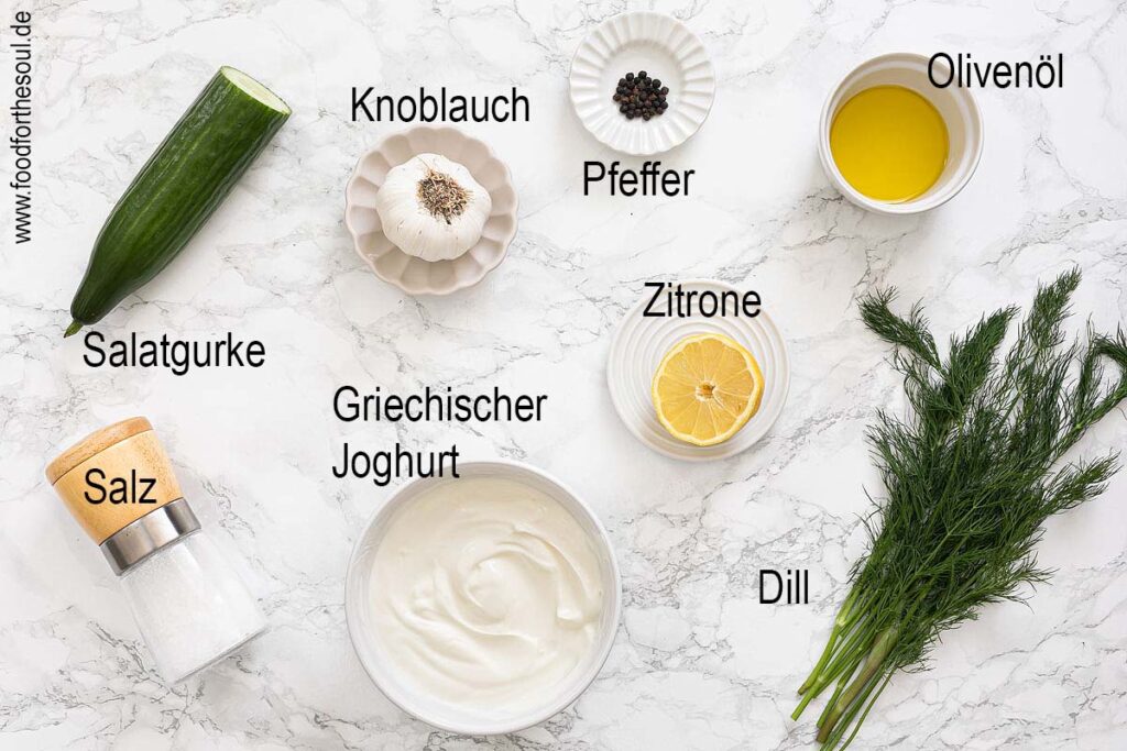 Zutaten für griechisches Tzatziki