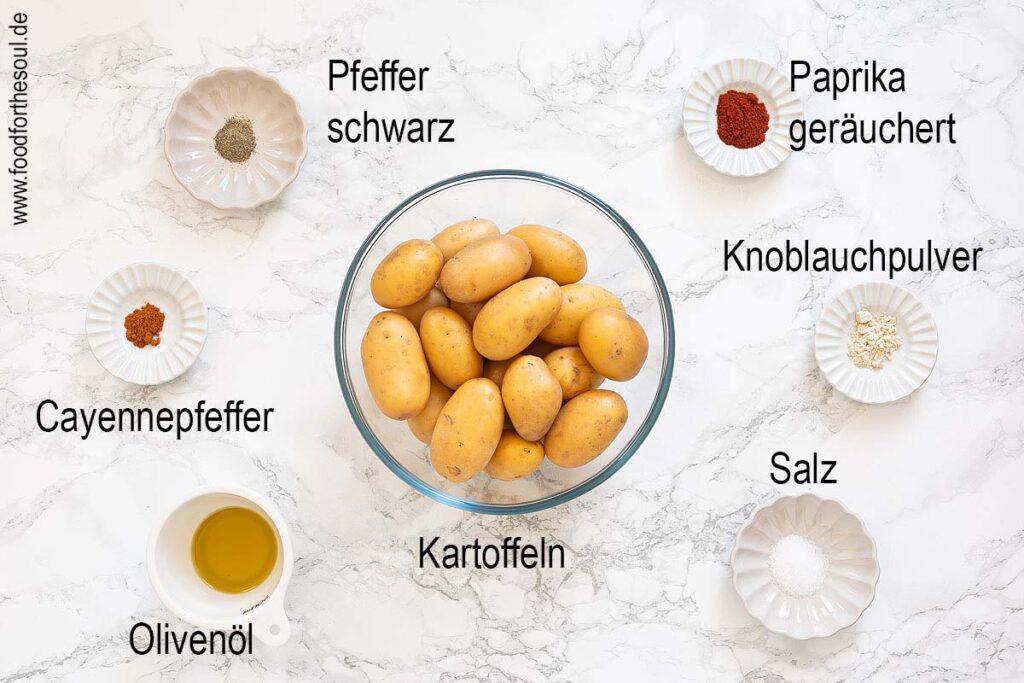 Zutaten für Airfryer Kartoffelspalten