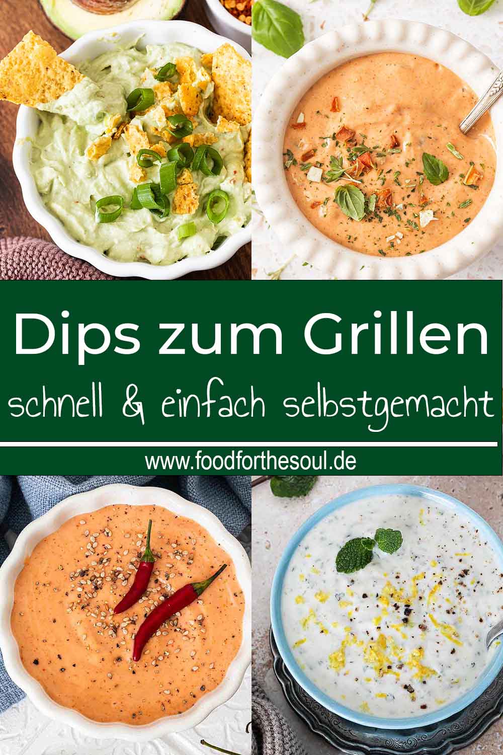 Die besten Grilldips in Dipschalen serviert
