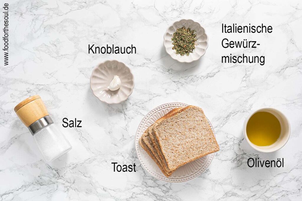 Zutaten für Croutons aus dem Airfryer