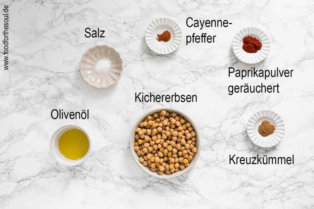 Zutaten für Kichererbsen aus dem Airfryer