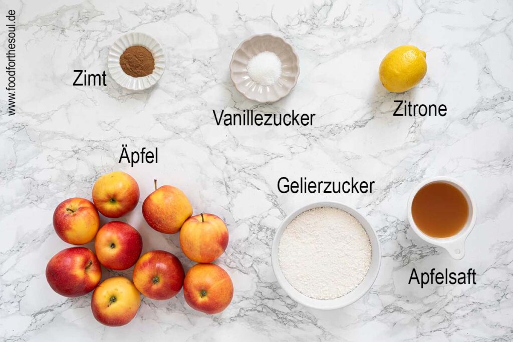 Zutaten für Apfelmarmelade