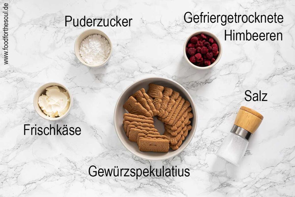 Zutaten für Spekulatius Kugeln mit Frischkäse